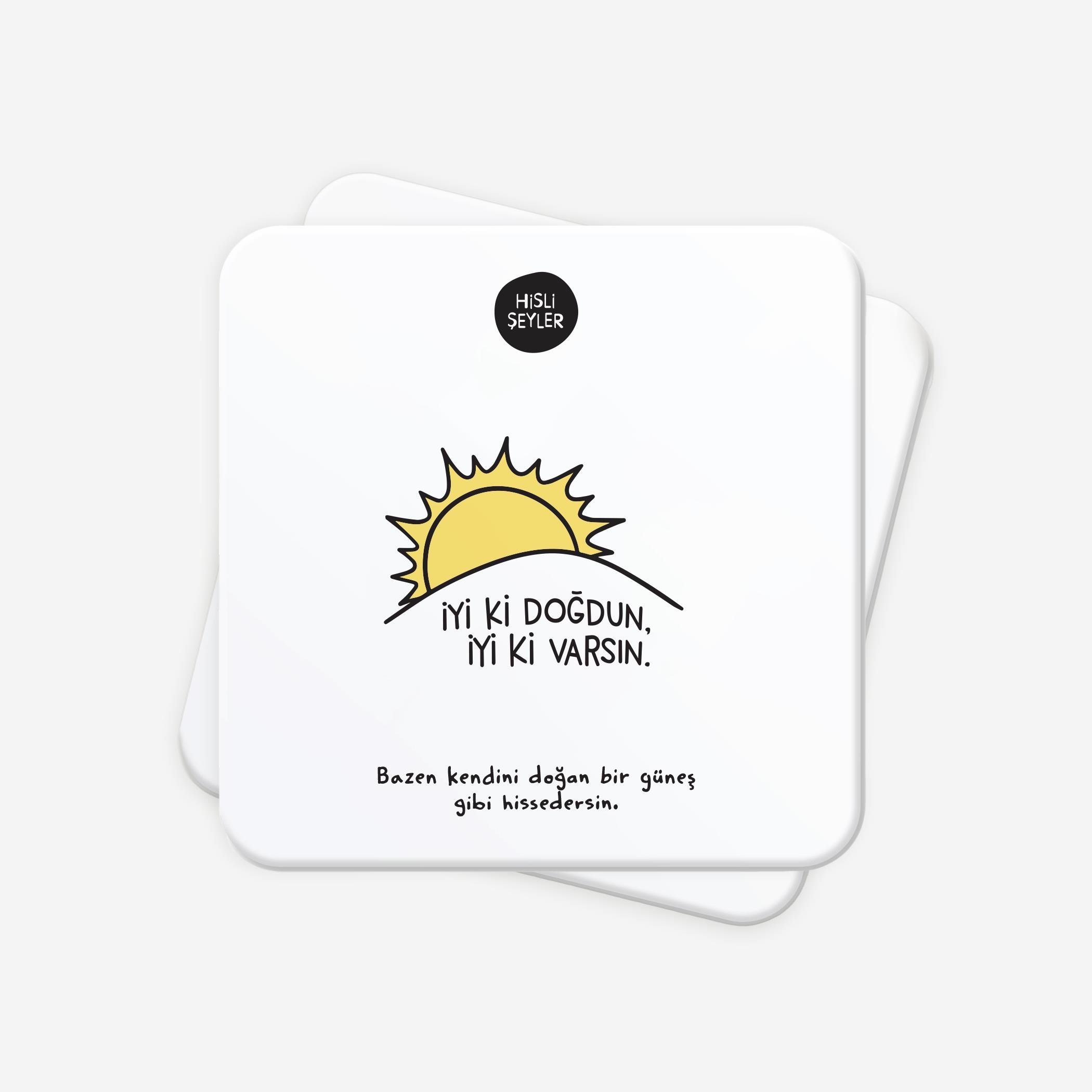 Hisli Şeylerİyi ki Doğdun 2'li Bardak Altlığı Seti