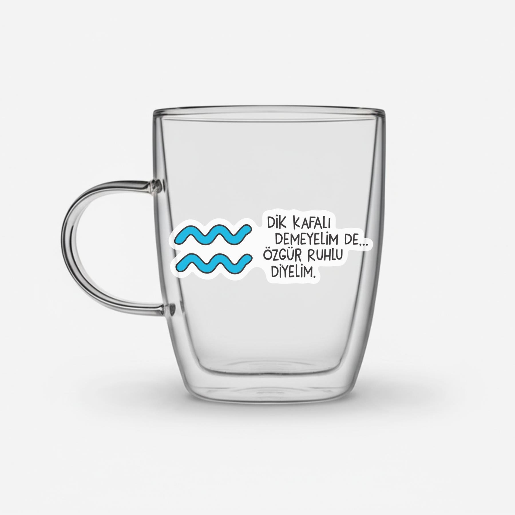 Hisli ŞeylerHisli Şeyler Kova Burcu Cam Kupa