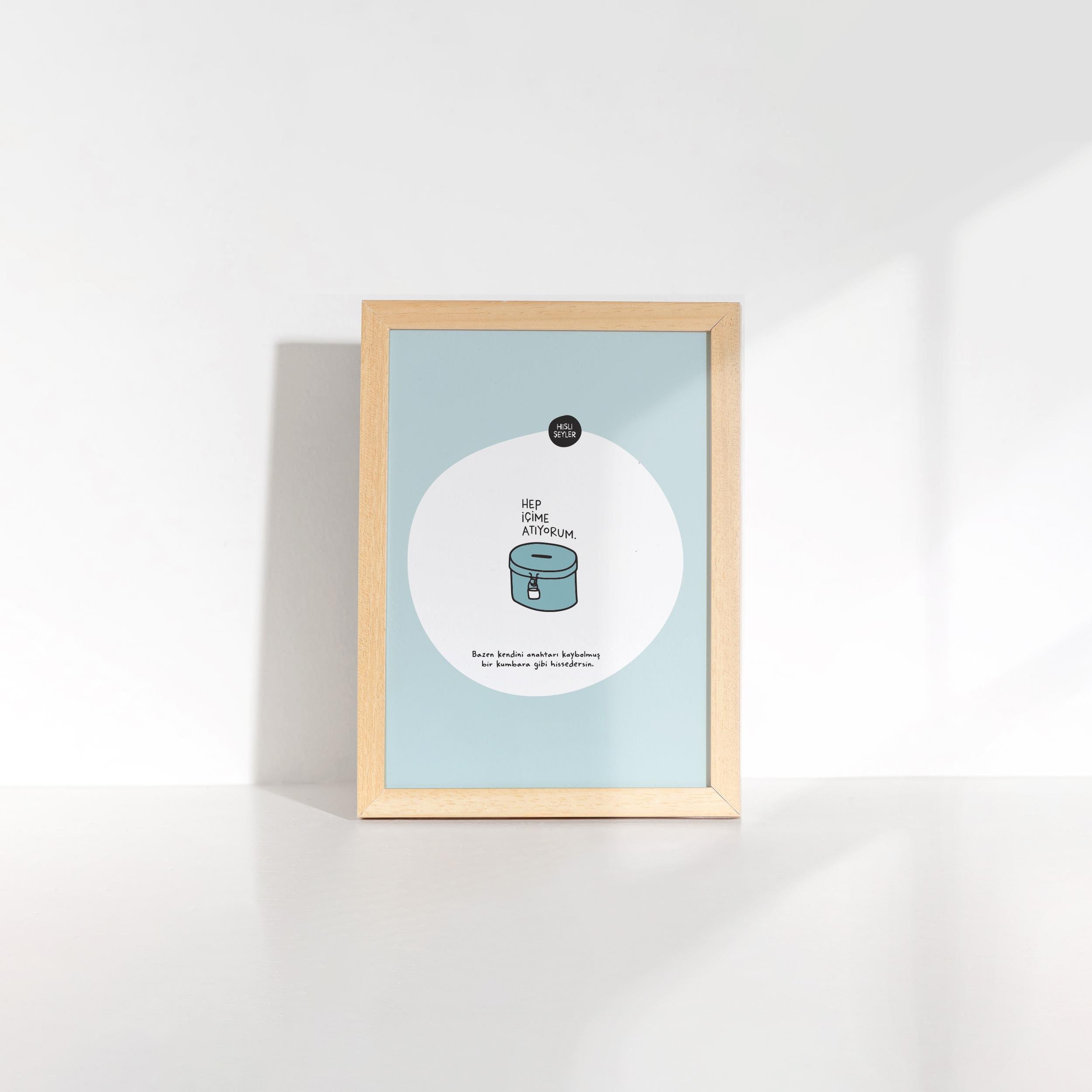 Hisli Şeylerİçime Atıyorum Çerçeveli Mini Poster