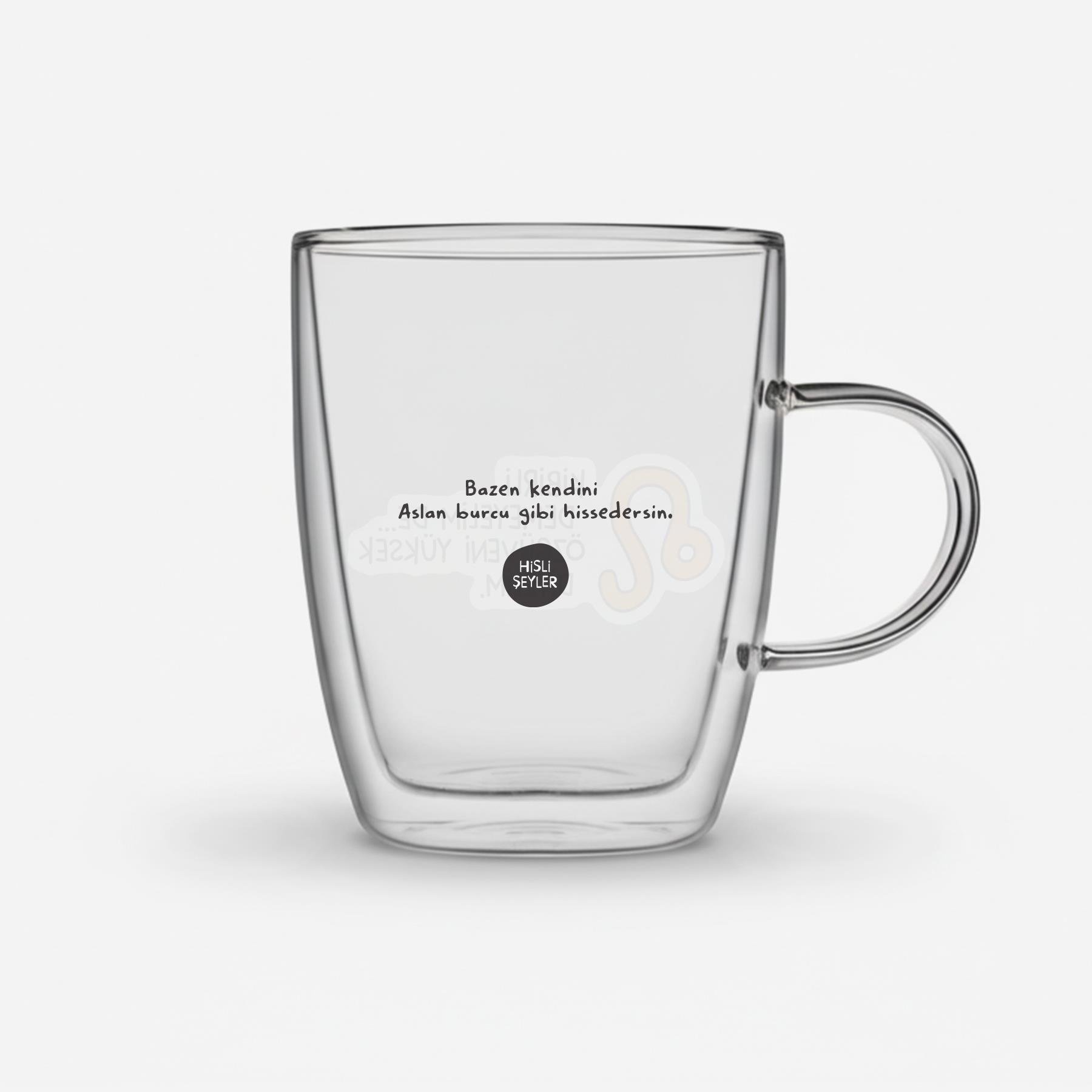 Hisli ŞeylerHisli Şeyler Aslan Burcu Cam Kupa