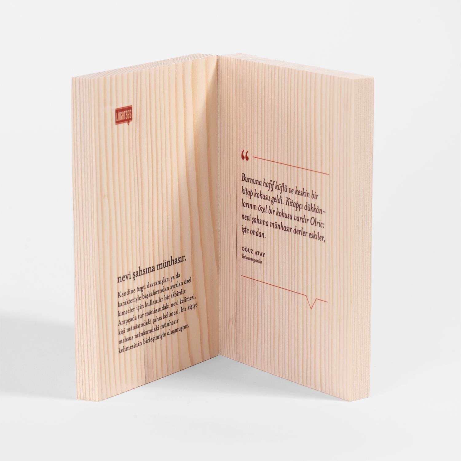 Lûgat365Nevi Şahsına Münhasır Ahşap Kitap