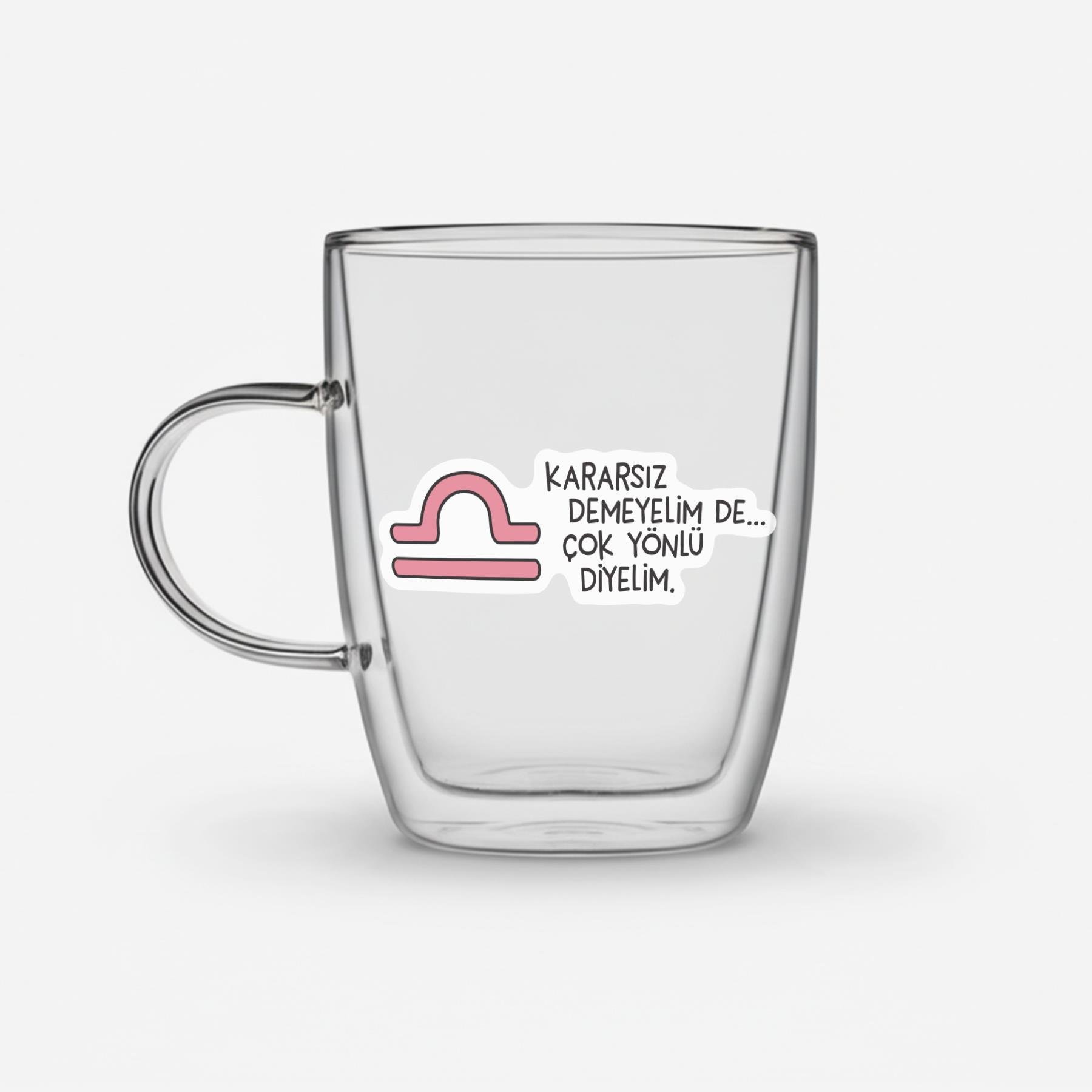 Hisli ŞeylerHisli Şeyler Terazi Burcu Cam Kupa