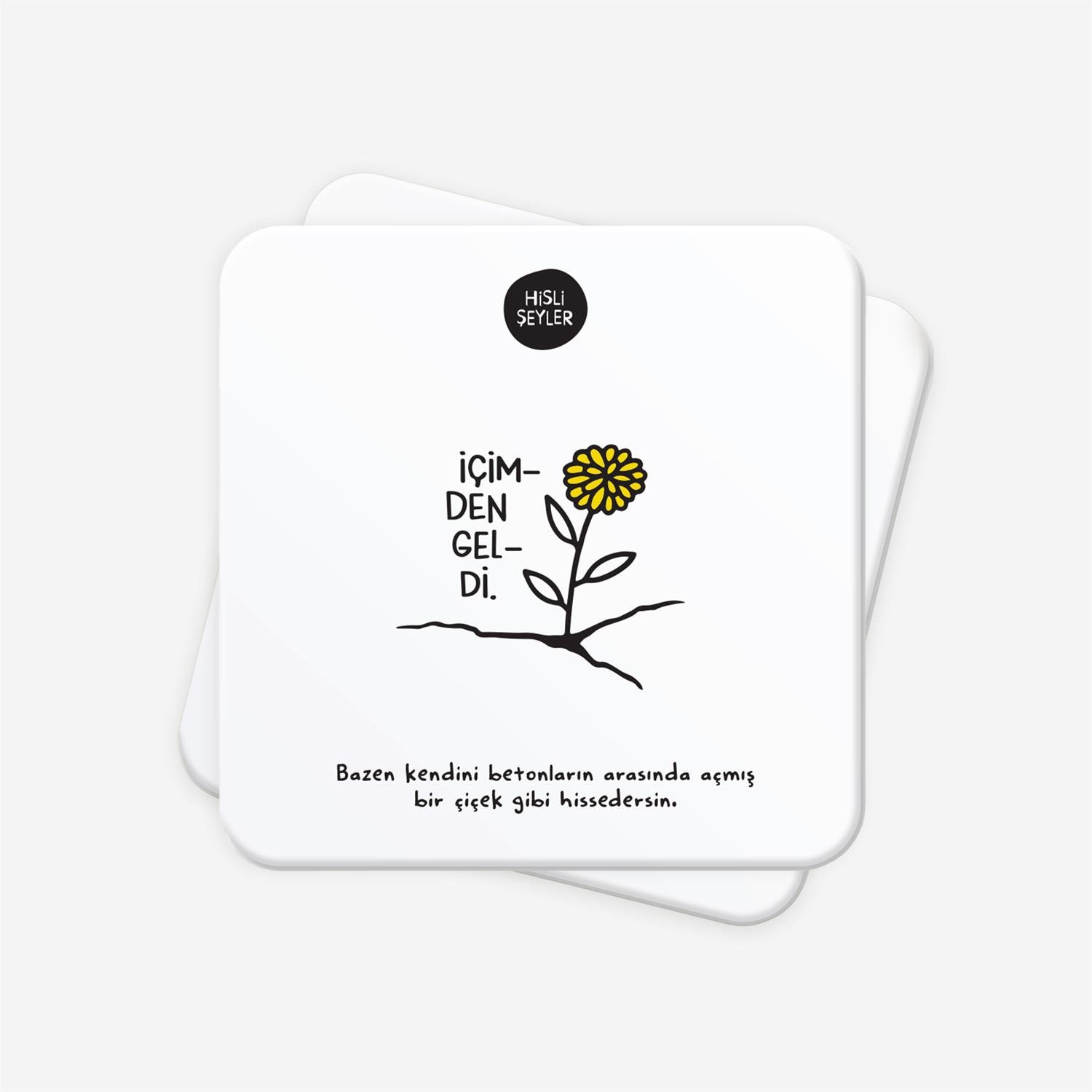 Hisli Şeylerİçimden Geldi 2'li Bardak Altlığı Seti