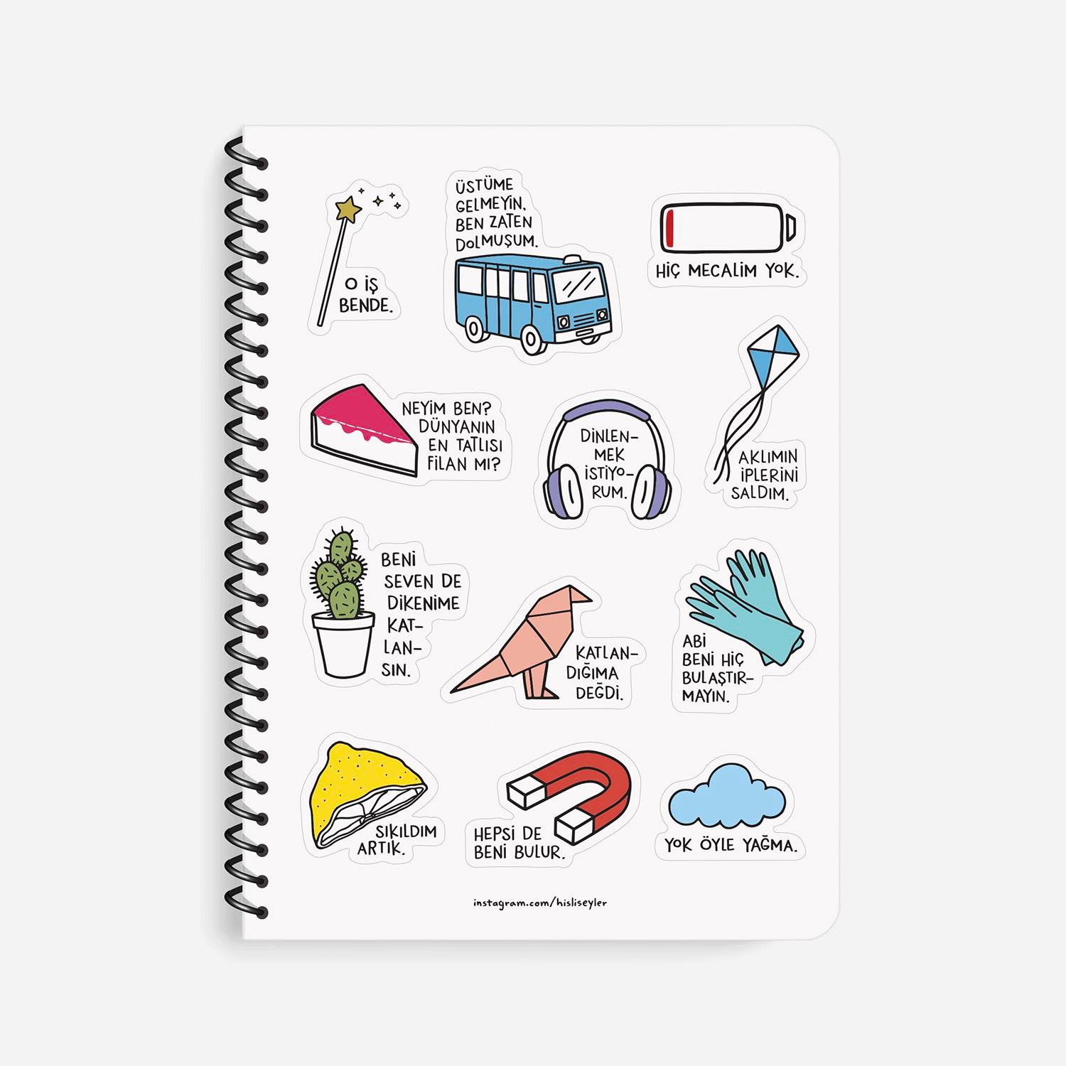 Hisli ŞeylerSıkıldım Artık Spiralli Defter