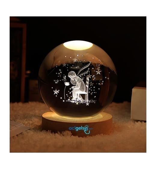 3d Le Petit Prince Işıklı Cam Küre 6 Cm