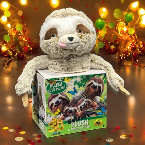 48 Parça 3d Puzzle Ve Peluş Tembel Hayvan