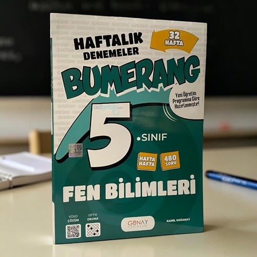 5. Sınıf Fen Bilimleri 32 Haftalık Denemelerı Bumerang Serisi Günay Yayınları