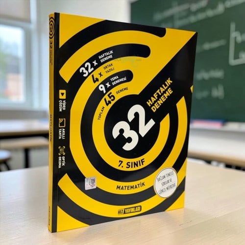 7. Sınıf Matematik 32 Haftalık Kazanım Denemeleri Hız Yayınları