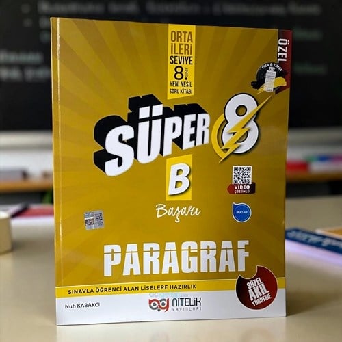8. Sınıf Paragraf Süper Yeni Nesil Soru Kitabı Nitelik Yayınları