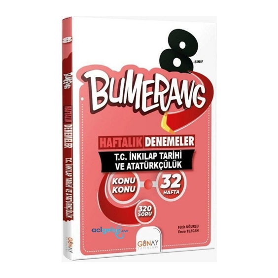 8. Sınıf Lgs T.c. İnkılap Tarihi Bumerang 32 Haftalık Denemeler Günay Yayınları