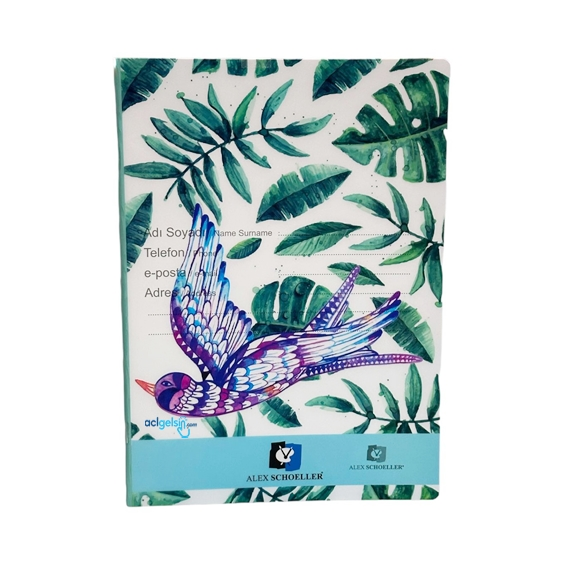 Alex Schoeller Desenli Defter A4 80 Yaprak Çizgisiz
