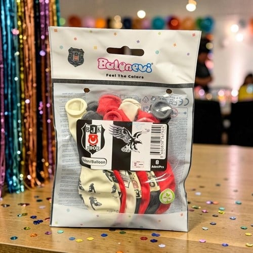 Balonevi Beşiktaş Baskılı Balon 8'li 12 İnç
