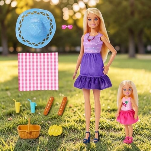 Barbie Malibu Ve Chelsea Piknik Oyun Seti Jbf43