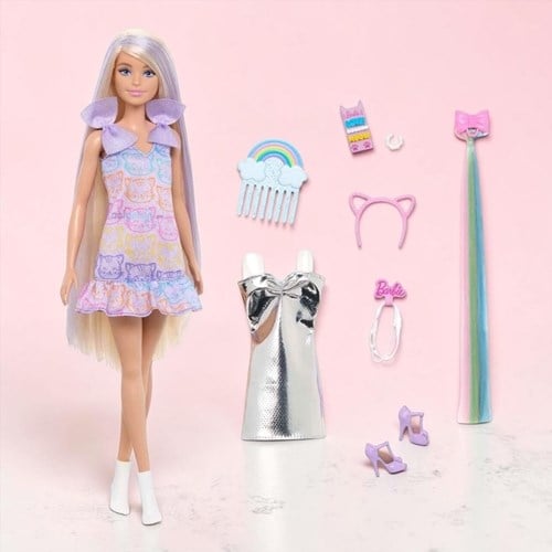 Barbie Upuzun Muhteşem Saçlı Bebek Saç Tasarım Oyun Seti Jct72