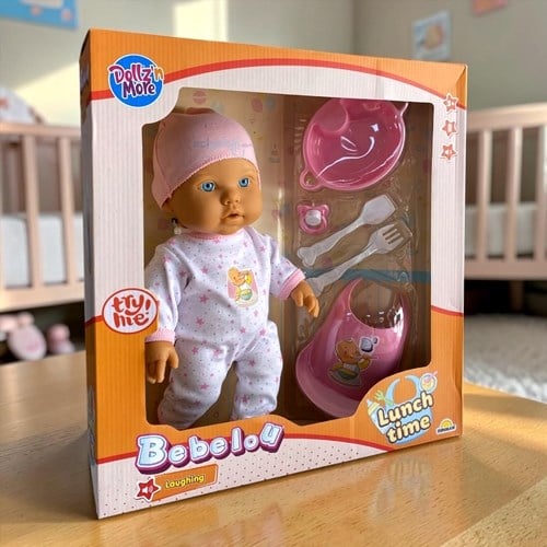 Bebelou Yemek Zamanı Sesli Bebek Seti 35 Cm