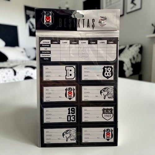 Beşiktaş Haftalık Ders Programlı Okul Etiketi 3 Yaprak
