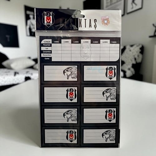 Beşiktaş Haftalık Ders Programlı Okul Etiketi 3 Yaprak