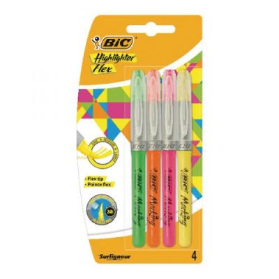 Bic Fırça Uçlu Marking Highlighter Flex 4lü Blister