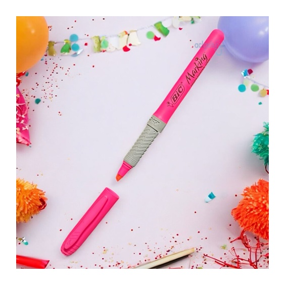 Bic Marking Highlighter Grip Fosforlu Kalem Pembe