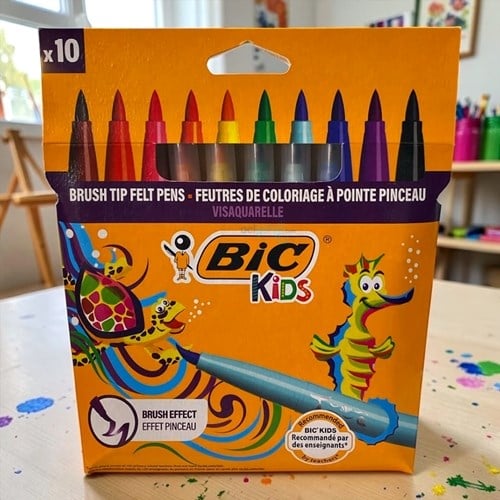 Bic Vısa Fırça Uç Keçeli Boya Kalemi 10renk