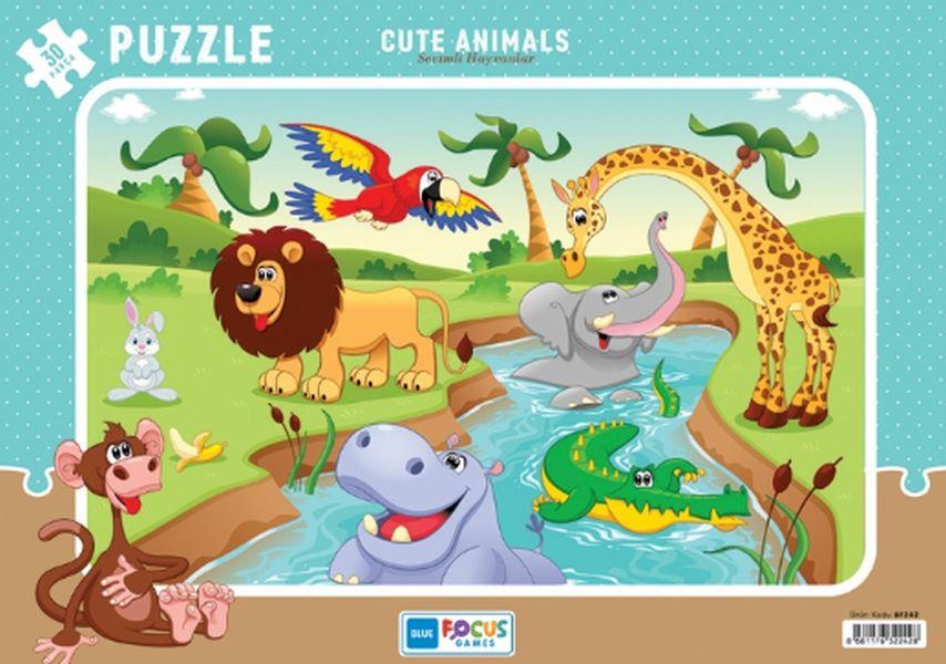 Blue Focus Cute Animals - Sevimli Hayvanlar Puzzle 30  Parça