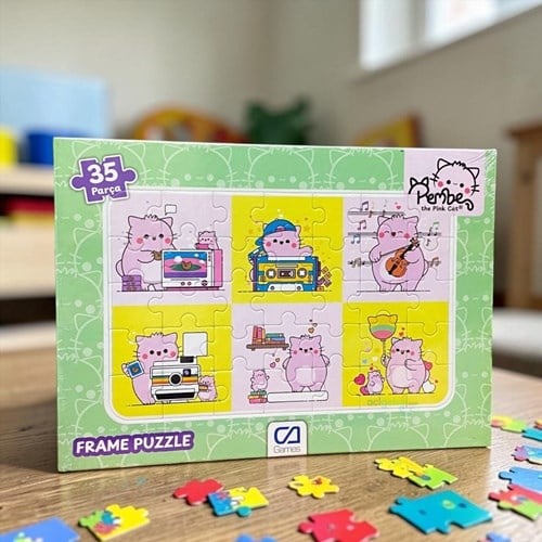 Ca Games Pembe Kedi Frame Puzzle 35 Parça