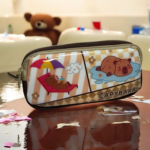 Capybara Lisanslı Çift Gözlü Kalem Kutusu