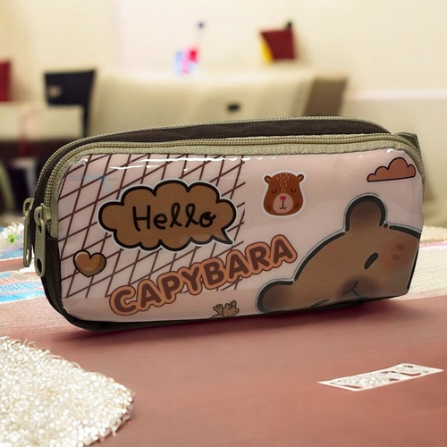 Capybara Lisanslı Çift Gözlü Kalem Kutusu
