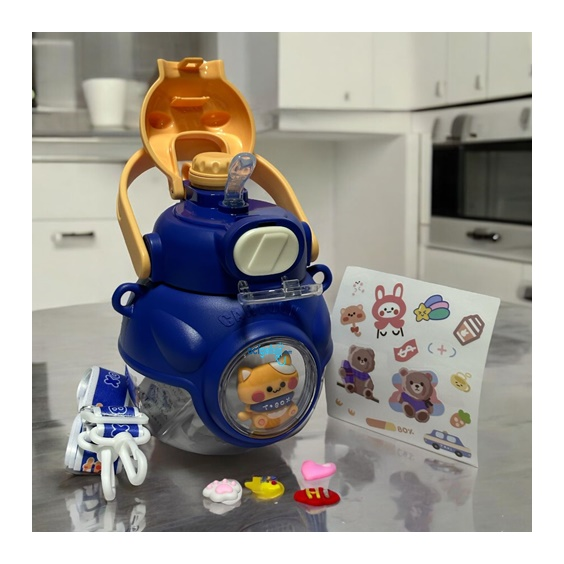 Cartoon Figürlü Tombul 1000 Ml Matara