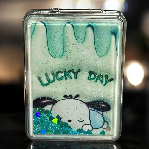 Cep Aynası Dikdörtgen Sulu Simli Sanrio Kuromi