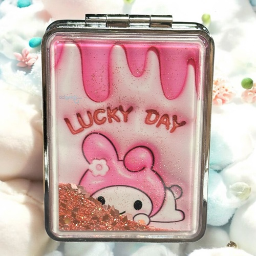Cep Aynası Dikdörtgen Sulu Simli Sanrio Kuromi