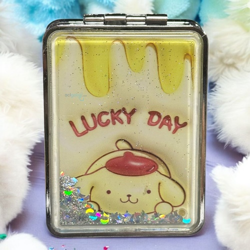 Cep Aynası Dikdörtgen Sulu Simli Sanrio Kuromi
