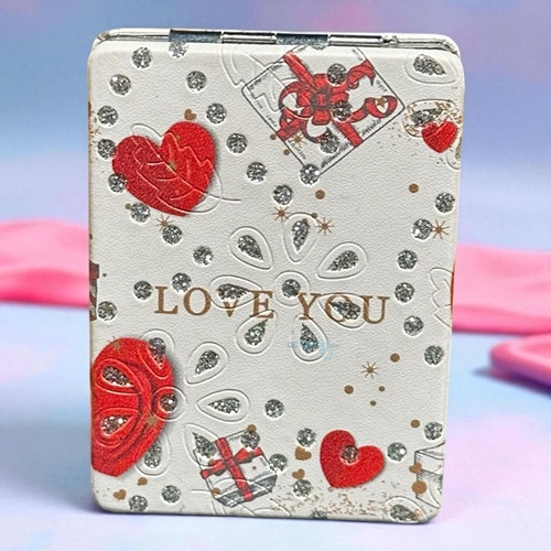 Cep Aynası Dikdörtgen Taşlı Love You