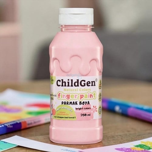 Childgen Süper Yıkanabilir Parmak Boyası 350 Ml Pastel Pembe