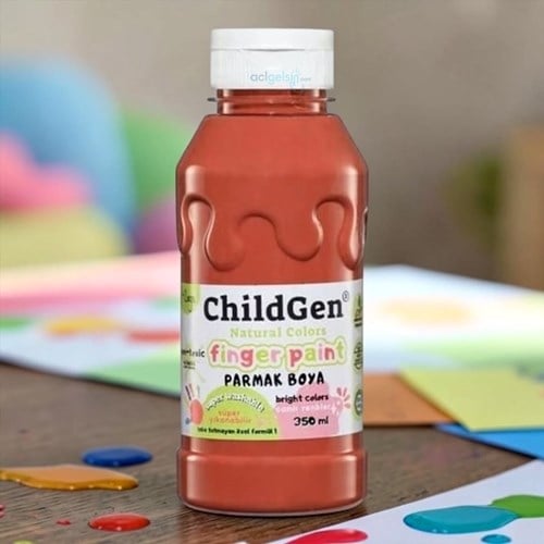 Childgen Süper Yıkanabilir Parmak Boyası 350 Ml Kahverengi
