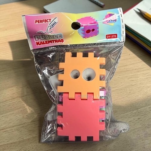Çiftli Puzzle Kalemtraş Renkli Jumbo Ve Normal Kalem İçin