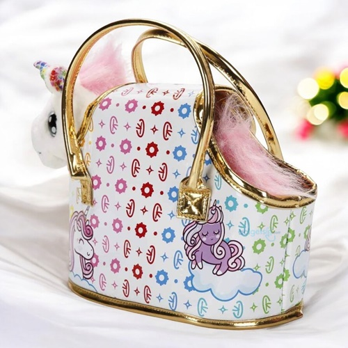 Cutekins Taşıma Çantalı Peluş Unicorn Lou Lou