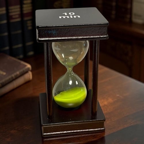 Dekoratif Kare Ahşap Renkli Kum Saati 10 Min.yeşil