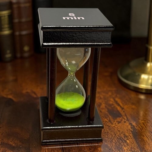 Dekoratif Kare Ahşap Renkli Kum Saati 5 Min Yeşil