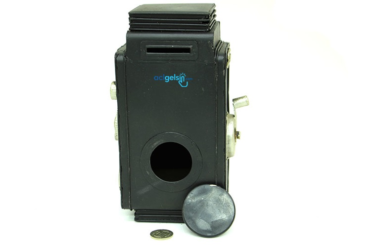 Dekoratif Metal Fotoğraf Makinesi Kumbara