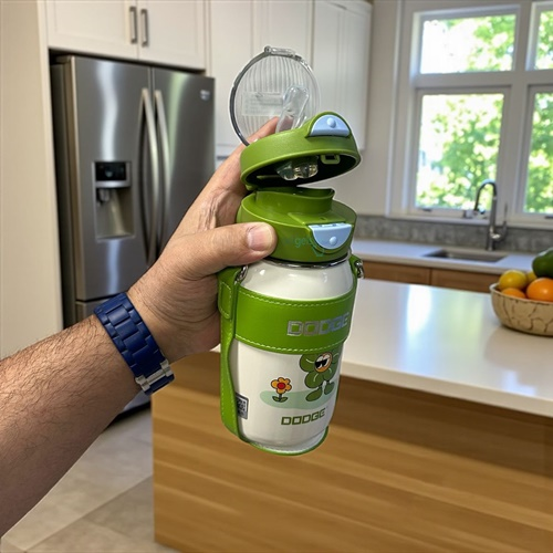 Dodge Çelik Termos Matara Yeşil Krem 520 Ml