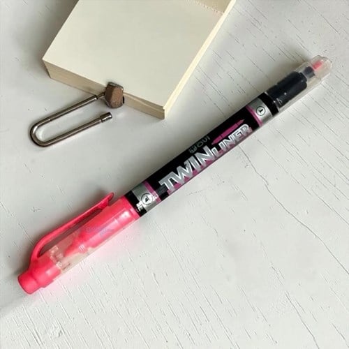 Dong-a Twinliner Fosforlu Kalem Pembe