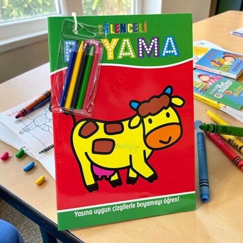Eğlenceli Boyama 3 Yaş Üstü 4lü Pastel Boya Hediyeli