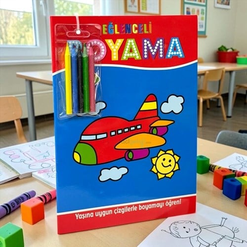 Eğlenceli Boyama 4 Yaş Üstü 4lü Pastel Boya Hediyeli