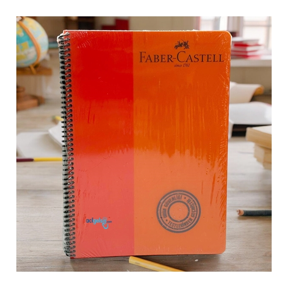 Faber Castel Bicolor Spralli Defter A4 80 Yaprak Çizgisiz