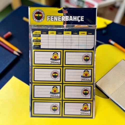 Fenerbahçe Okul Etiketi Haftalık Ders Programlı 3 Yaprak