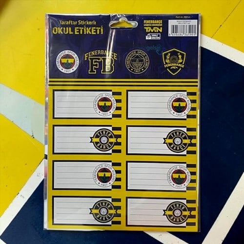 Fenerbahçe Okul Etiketi Stickerli 3 Yaprak