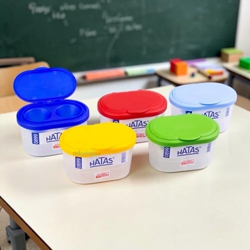 Fırça Temizleme Kabı 2 Bölmeli Pratik Kapak