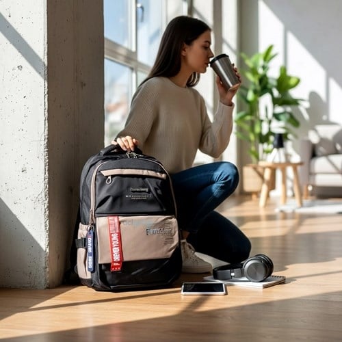 Forever Young Saten Kumaş Yüksek Kaliteli Sırt Çantası Siyah Fy2207