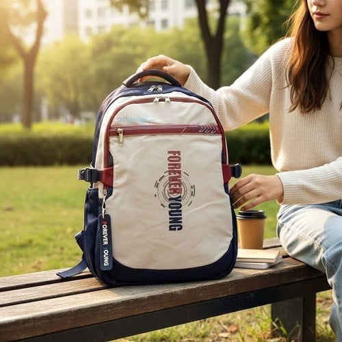Forever Young Saten Kumaş Yüksek Kaliteli Sırt Çantası Lacivert Fy2214